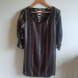 Party dress: Ecote black and gold shift dress